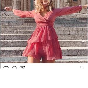 Zara - never worn! Pink ruffled dotted mesh dress - long sleeves - size XS